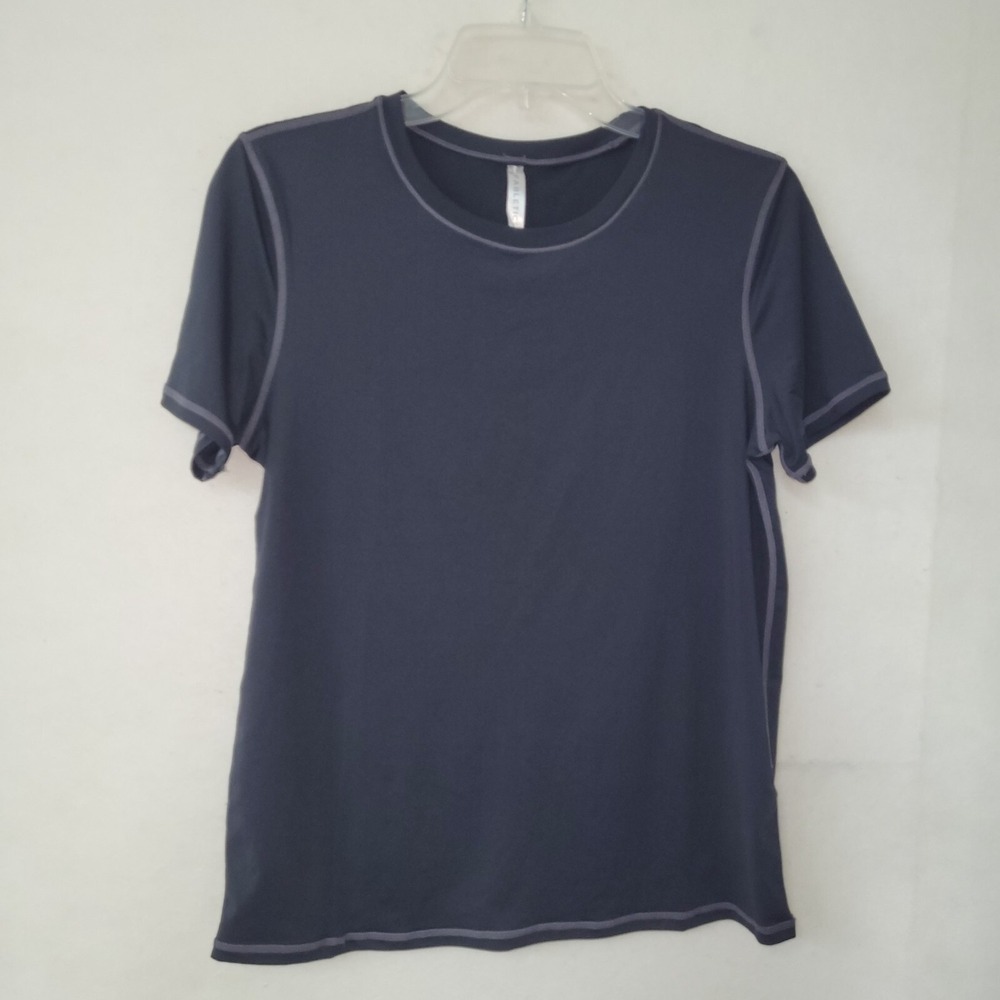 Fabletics Activewear T-Shirt Women Medium Grey Contrast‎ Stitch Short Sleeve Tee